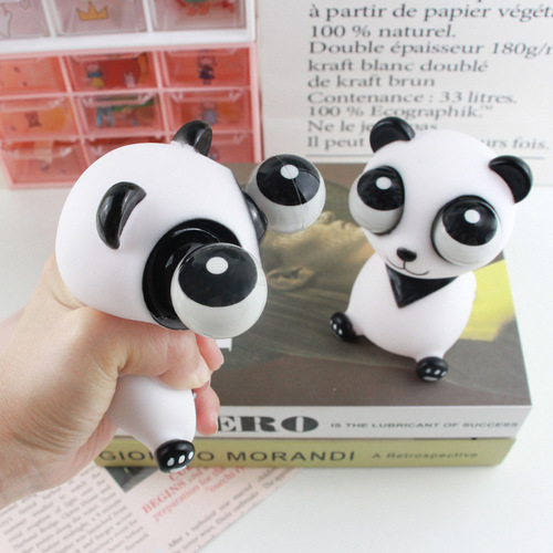 Squeezable Pop Eye Panda Stress Relief Toy, Creative Squinting Funny Prank Toy, Wholesale