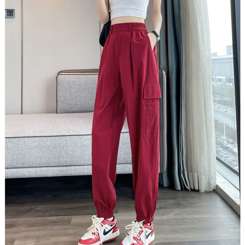 Early Autumn Women's High-Waisted Slimming Hammer Wide Leg American Style Sport Bootcut Turnip Pants Cross-Border Supply Wholesale