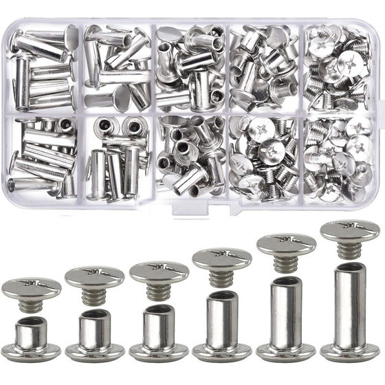 110pcs child and mother rivets wholesale painting photo album butt lock screws M5 child and mother screws ledger nail set box