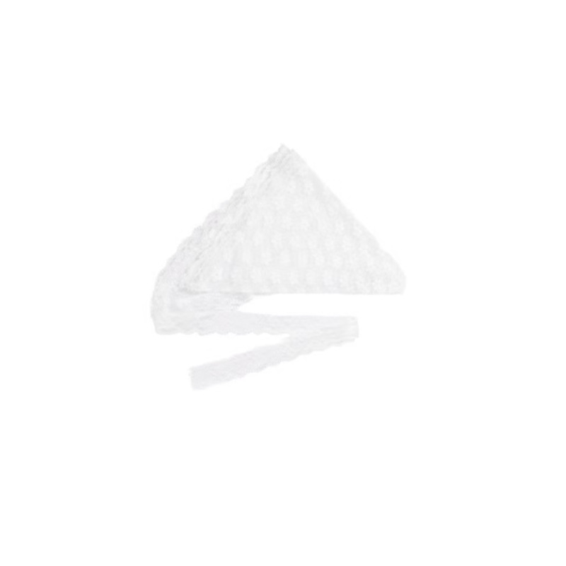 Pañuelo de encaje francés para mujeres 2025 nuevo pañuelo triangular de verano pastoral pañuelo triangular blanco para el cabello