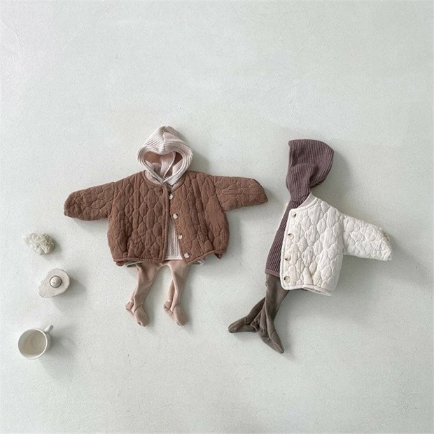 Chaqueta acolchada con foro polar para niños, ropa de invierno para bebés/niños pequeños, chaqueta acolchada gruesa, parte superior estilo coreano, cárdigan grueso para bebés, chaqueta gruesa