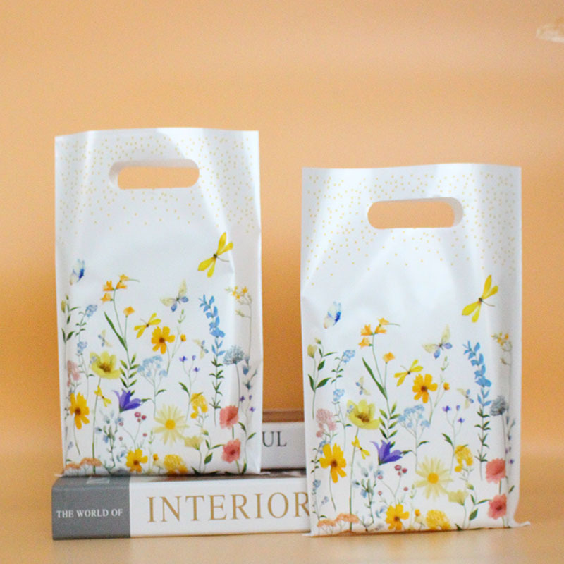 Wildflower Hand-Held Return Gift Bags 10Pcs/30Pcs/50Pcs Plastic Gift Bags Holiday Party Gift Packaging Bags