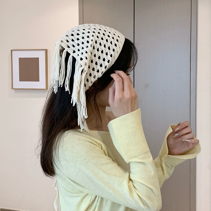 Pañuelo tejido nuevo estilo estilo ins chica caliente moda todo-fósforo delantal con flecos bufanda triangular cintura pedo cortina apilada