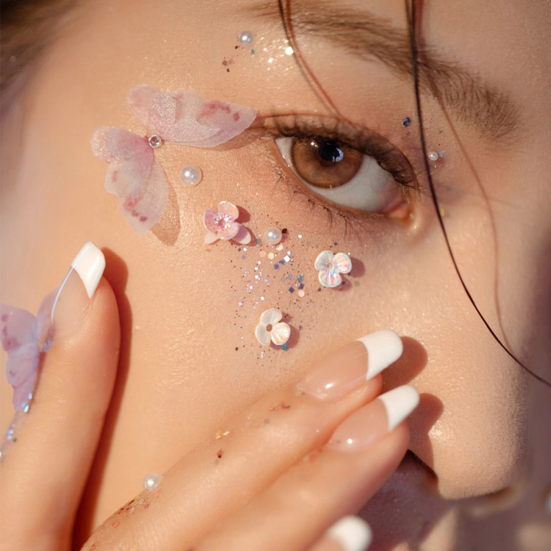 Bride face decorations eye makeup children's stage makeup special stickers face sequins tears diamond butterfly Pearl wholesale Bride face decorations eye makeup children's stage makeup special stickers face sequins tears diamond butterfly Pearl wholesale
