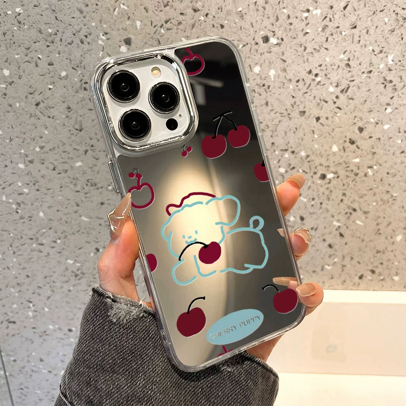 Apple, совместимый чехол для iPhone 15, чехол для 15 Pro Max, с маленькими мишками, зеркальный эффект, 14