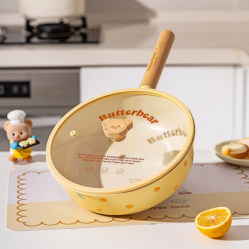 [Modern Housewife & Butter Bear] Titanium Ceramic Non-Stick Frying Pan Flats Frying Pan Household Cooking Food Supplement Small Frying Pan