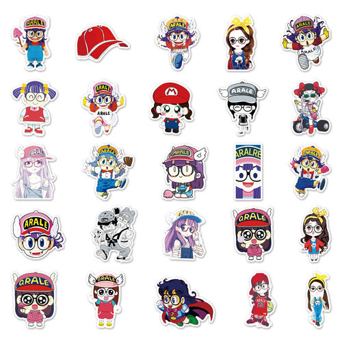 50 pieces of Ala Lei cartoon Japanese cartoon graffiti suitcase scooter bicycle car stickers waterproof decorative stickers