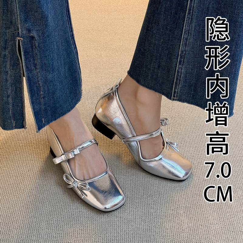 2187-31~French 2026 New Summer Bow Shoes Women's Soft-Soled Shallow Mouth Mary Jane Ballet Shoes