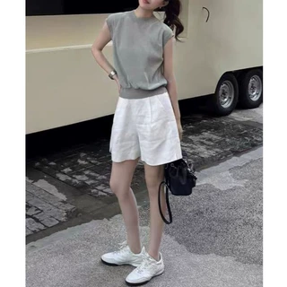 发华厂 浅水绿圆领短袖t恤上衣女夏小个子半身裙两件套2026新款女