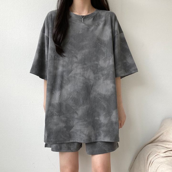 clothing 8 Color Casual Sportswear suit Women's Foreign Trade Shorts Special Price Cute Girl Crewneck Two-Piece Set Summer