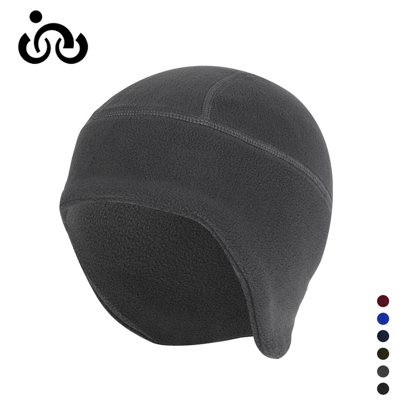 Amazon cross-border autumn and winter polar fleece hat double-layer extended ear protection small hat riding windproof warm helmet lining