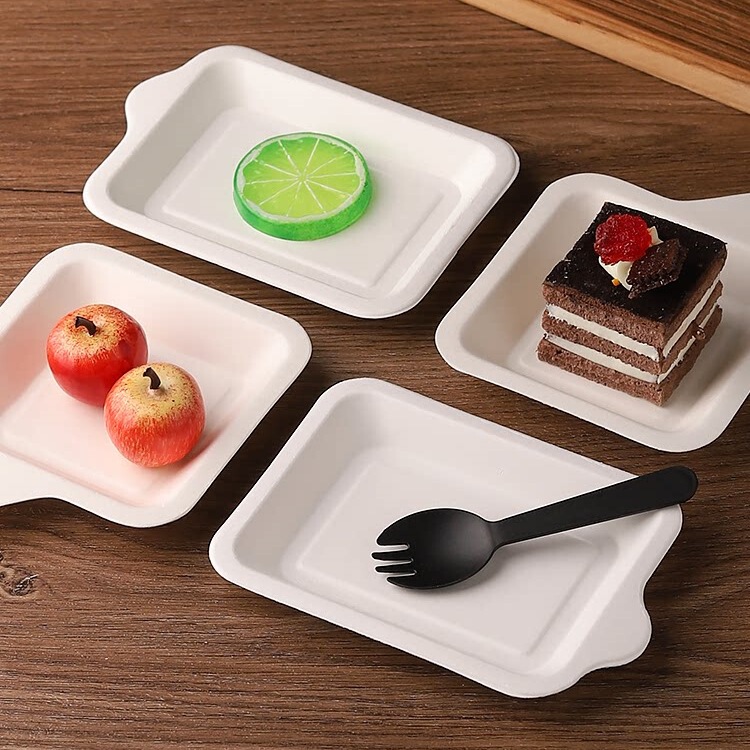 Cake Plates Disposable Thickened Paper Pulp Plates Birthday Cake Tableware Rectangular Square Paper Plates Dinner Plates Wholesale Cake Plates Disposable Thickened Paper Pulp Plates Birthday Cake Tableware Rectangular Square Paper Plates Dinner Plates Wholesale