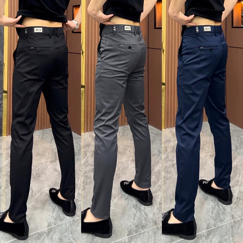 2023 Autumn New Style Solid Color Business Shorts, Korean Style High-End Casual Pants, Trendy and Versatile Slim Fit Straight Leg Pants