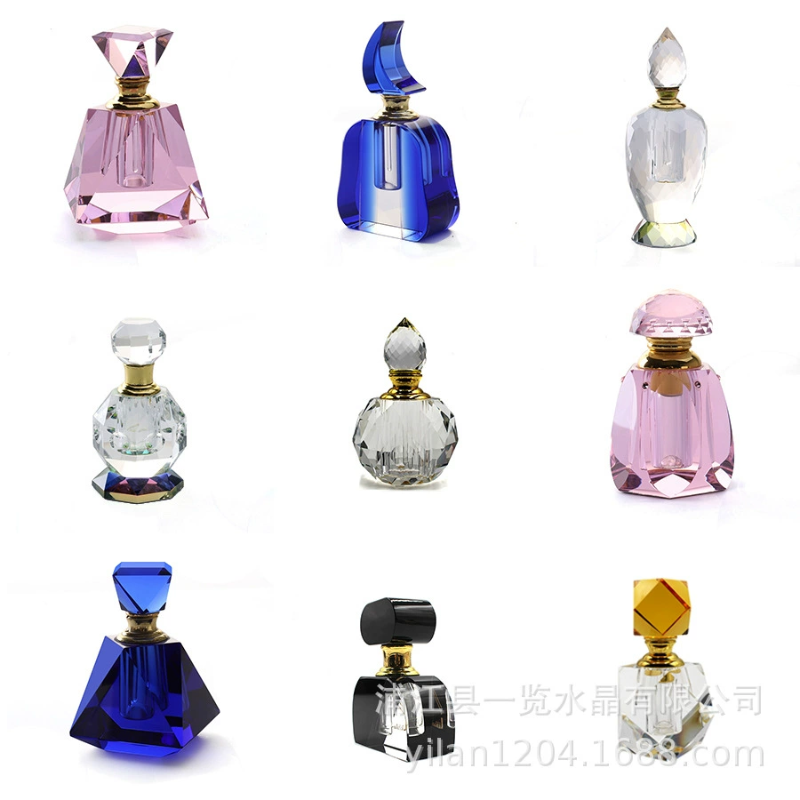 Бутылка эфирного масла Хрустальная бутылка духов небольшого размера портативная Хрустальная стеклянная бутылка с капельной палочкой современная простая геометрия