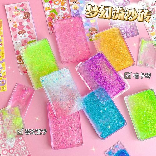 Cream lava goku brick transparent DIY journal sticker mahjong brick colorful goku plate children key chain ornament