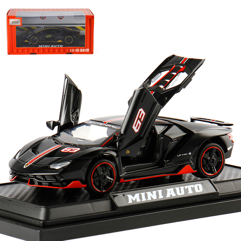 [盒裝]建元1:32跑車LP770合金車模型聲光回力兒童玩具3240A-3