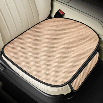 Factory wholesale car cushion four seasons universal ice silk breathable three-piece cool car cushion summer single-piece seat cushion (Seat cushion, seat cover) - ice-silk-warm-rice-with-hook-square-pad