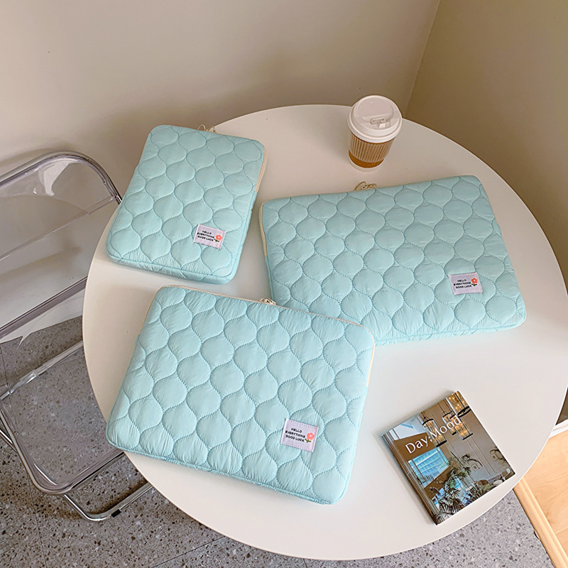 Korean style fresh liner bag New sweet ipad bag Japanese style solid color fabric 13.3-inch 16-inch tablet protective case
