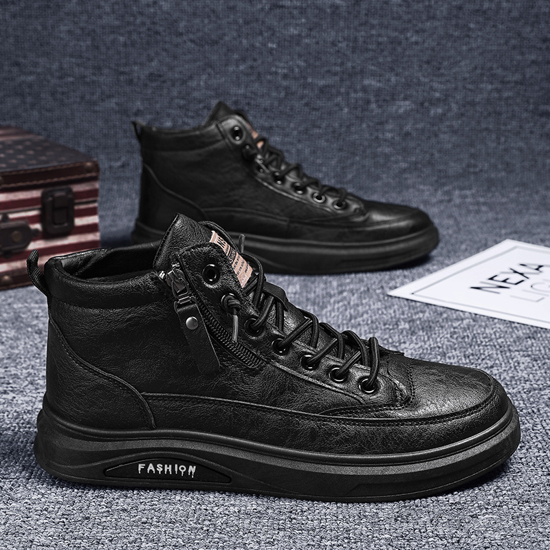 Invierno nuevo trabajo de protección laboral zapatos de hombre Zapatos de mesa de cocina de alta calidad otoño impermeable zapatos de cuero casuales de los hombres a juego antideslizantes