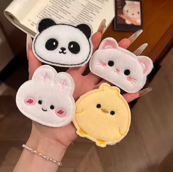 Super cute animal-themed hair bangs stickers for girls, soft and fluffy, versatile for everyday use, seamless little chicken hair magic stickers