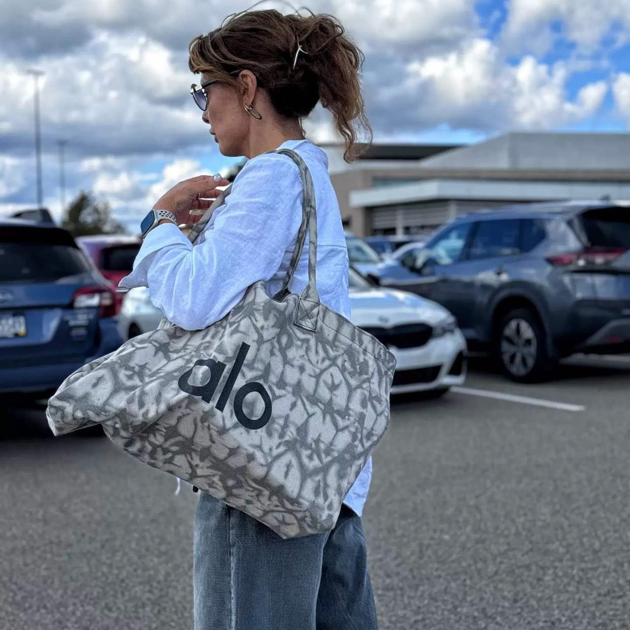 Bolso de hombro de lona retro europeo y americano para mujer, bolso de compras de gran capacidad, bolso deportivo para yoga, alo dropshipping