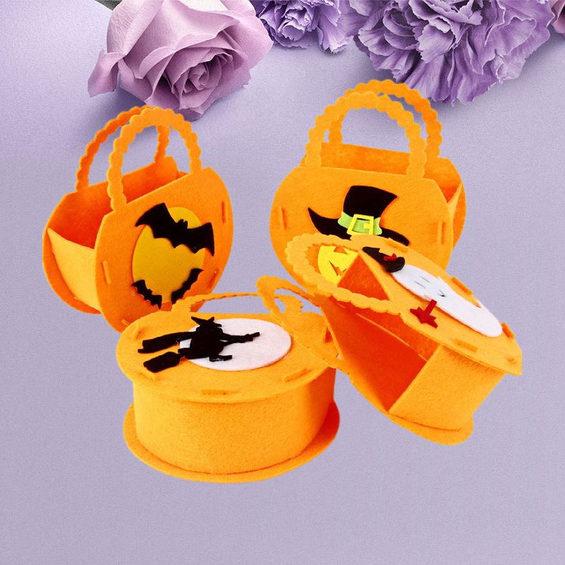Bolsa de dulces portátil transfronteriza para niños creativos de Halloween Bolsa de regalo no tejida de bricolaje Bolsa de regalo de tela de fieltro tridimensional