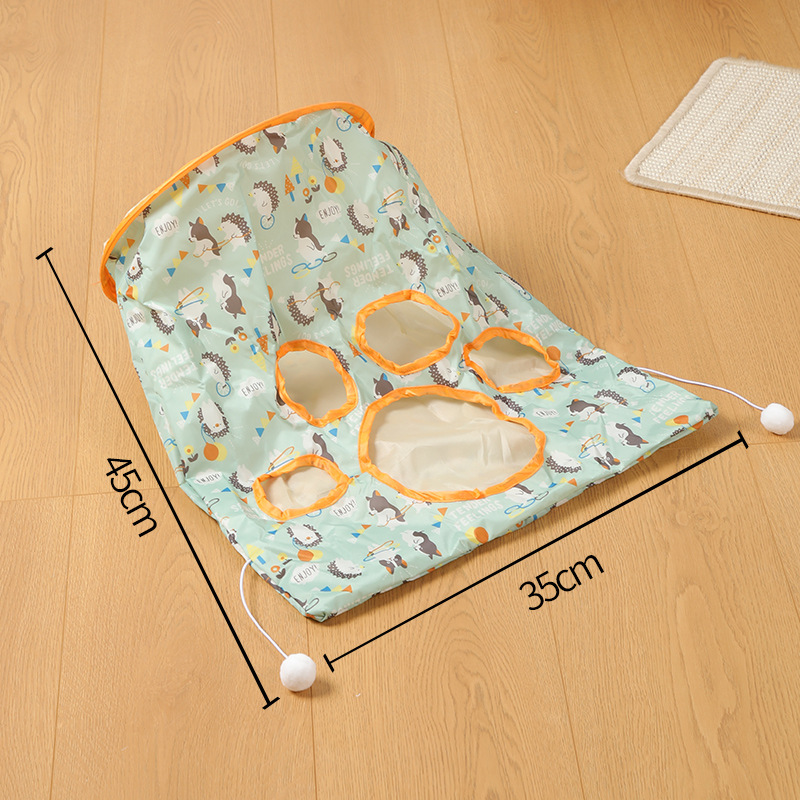 Gato de juguete divertido gato palo mascota auto-Hola diamante bolsa de juguete plegable anillo de papel túnel ratón mordedura-resistente gatito suministros