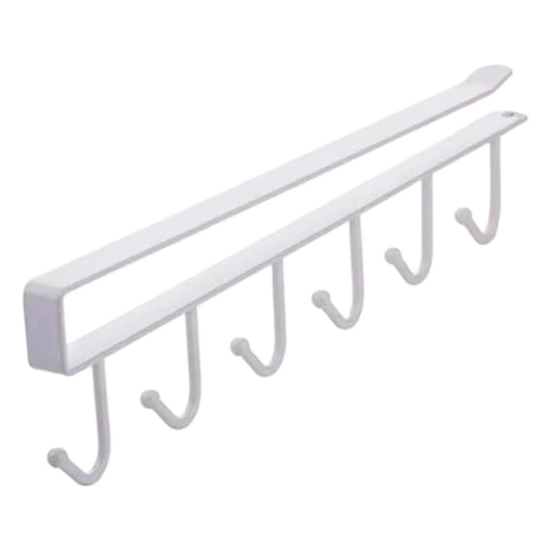 Stainless steel cabinet rack punch-free Hook row hook hanging rack punch-free storage rack multi-functional hook rack