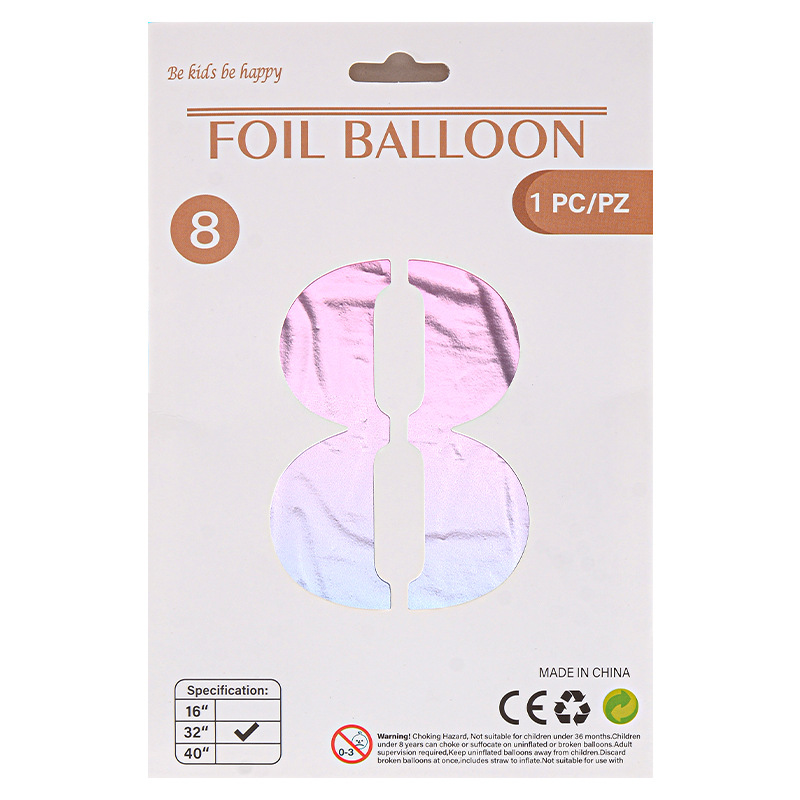 32 pulgadas Tarjeta de papel digital OPP globo de embalaje independiente fiesta de cumpleaños ambiente decorativo globo