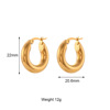 Brand earrings stainless steel, solid glossy accessory, European style, simple and elegant design, 18 carat