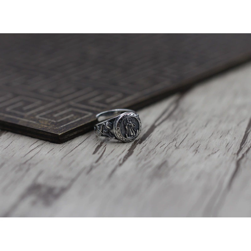 Улун чай Tieguanyin, ретро классическое кольцо, серебро 925 пробы
