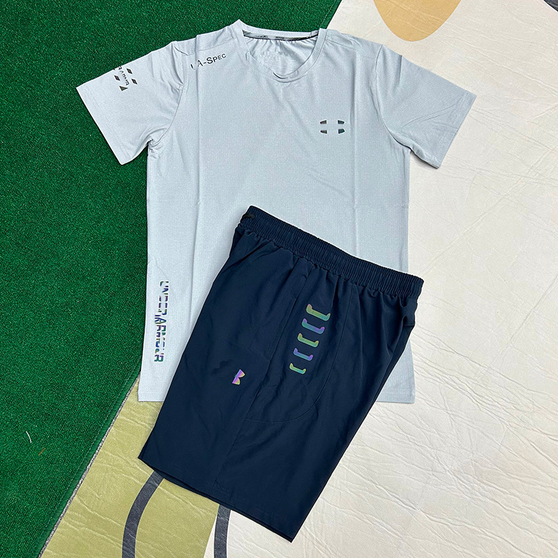 Hombres nuevos al por mayor deportes de secado rápido transpirables de manga corta camiseta de entrenamiento de hielo suelta chaqueta casual fitness