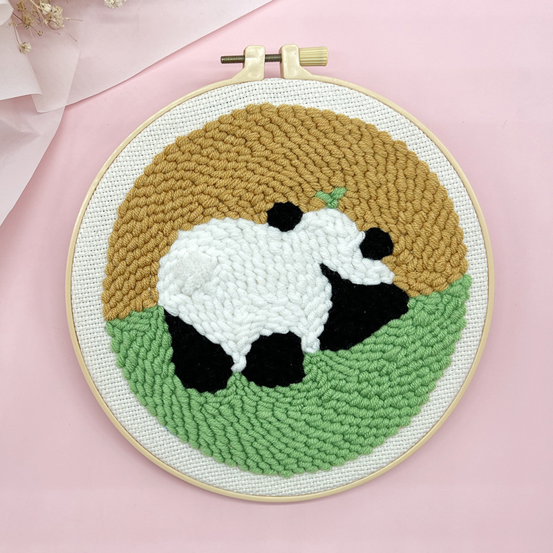 Lindo de dibujos animados poke bordado animal colgando pintura lu bordado hecho a mano material de bricolaje paquete sala de estar habitación de los niños colgando pintura frotando música