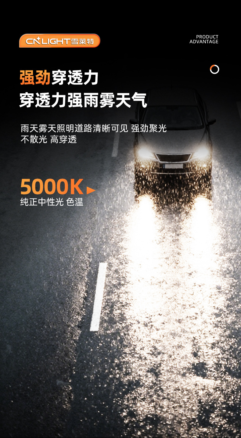 Snowlite 110W Rain God Penetrating King Car Bulb Led Headlight H7 Super Bright Light H4 Far and Near Integrated Car Light