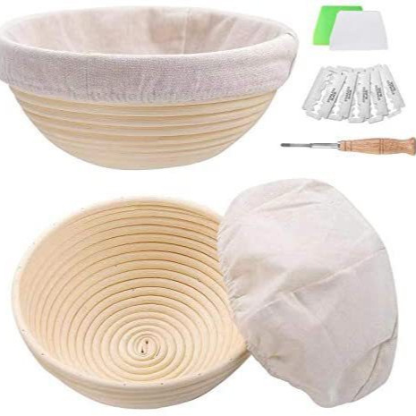 In-Stock Wholesale Fermentation Basket Bread Set European-Style Rattan Basket Scraper Mixer Oval Baking Tools for Home Use