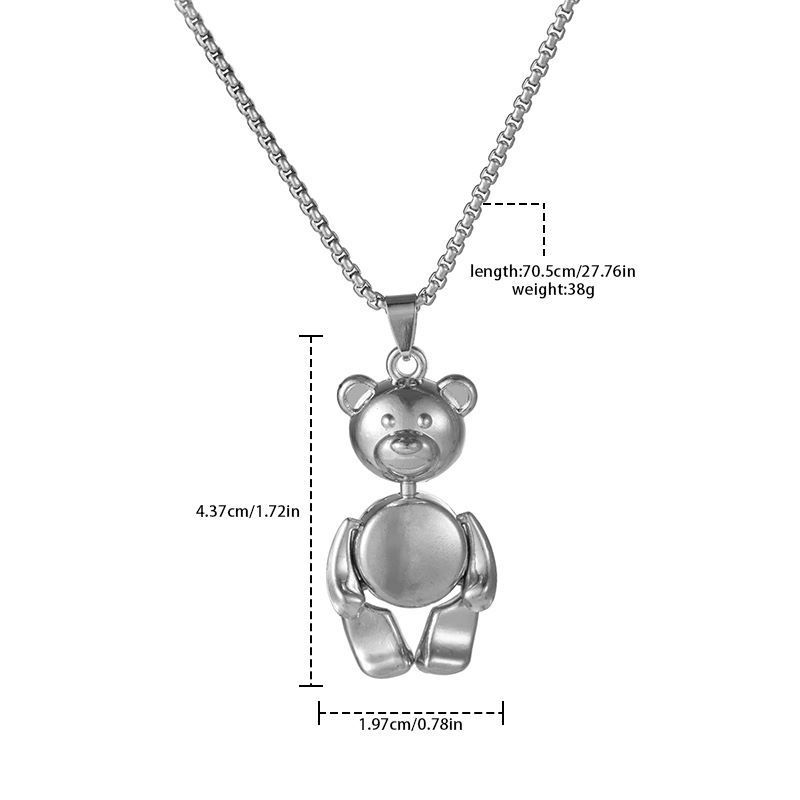 Hip-Hop Rabbit Bear Alloy Titanium Steel Plating Unisex Pendant Necklace