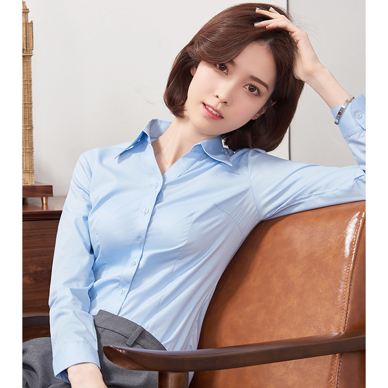 Bamboo Fiber Long Sleeve Men's Women's Shirt Non-ironing Anti-wrinkle Summer Thin Elastic Business Wear Business Shirt Men's