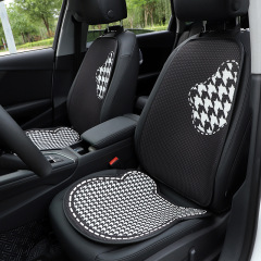 Houndstooth Bear Car Seat Cushion Summer Ice Silk Car Seat Comfortable Cool Cushion Cute Car Seat Cushion Supplies