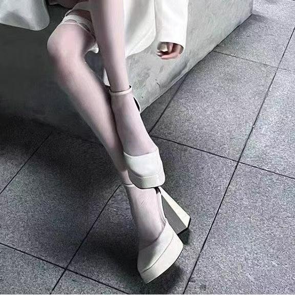 Buckle Square Toe High Heel Mary Jane Shoes 2025 Women's New Retro Japanese Style Small Leather Shoes Thick Heel Thick Sole Flats for Women Buckle Square Toe High Heel Mary Jane Shoes 2025 Women's New Retro Japanese Style Small Leather Shoes Thick Heel Thick Sole Flats for Women