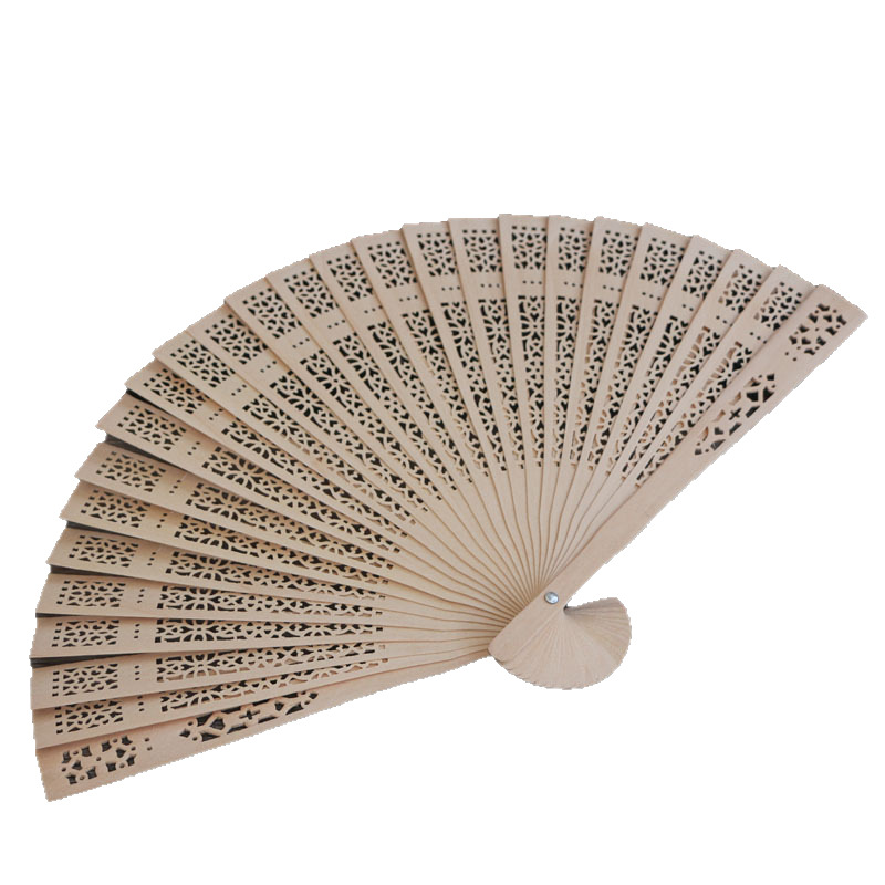 Ventilador de madera fragante de lavado completo de 8 pulgadas Ventilador de madera hueco de 20cm Ventilador chino Ventilador de sándalo Ventilador de regalo Salida hueca