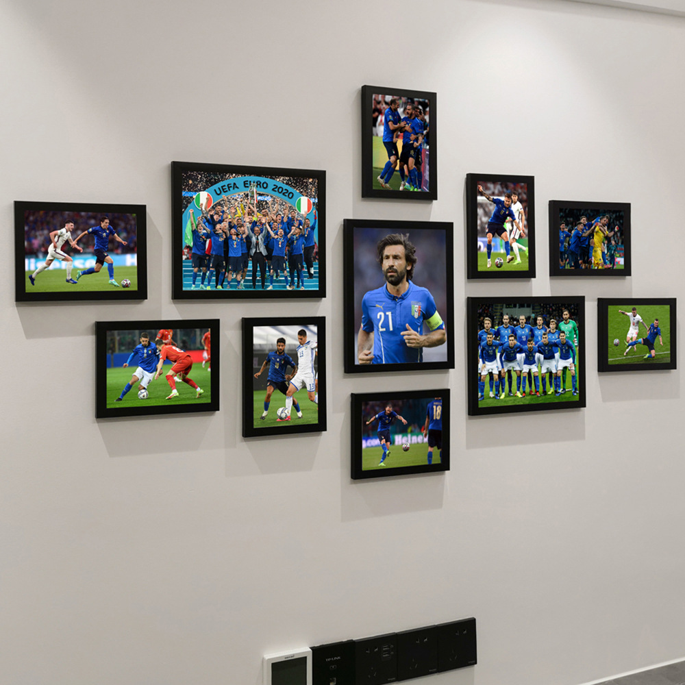 新品 欧洲杯意大利足球挂墙海报球迷相框组合创意背景装饰照片墙