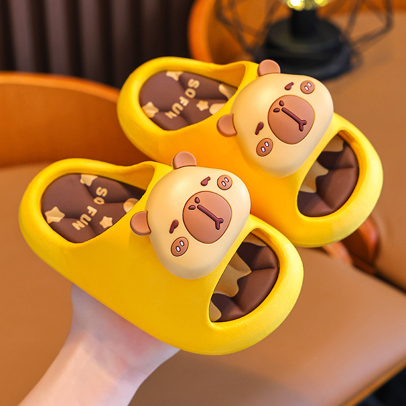 Capibara verano niños zapatillas antideslizantes de fondo suave para niños pequeños y medianos niños grandes zapatillas de baño de playa para niños