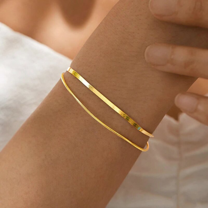 Cross-border double-layer chain snake bone bracelet ladies exquisite fashion elegant jewelry Joker gift factory wholesale