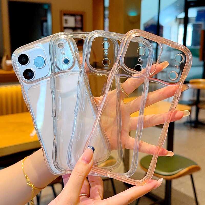 Suitable for Apple 18 transparent phone case iPhone 15/16 wave pattern acrylic magnetic 17 Pro Max stand Suitable for Apple 18 transparent phone case iPhone 15/16 wave pattern acrylic magnetic 17 Pro Max stand