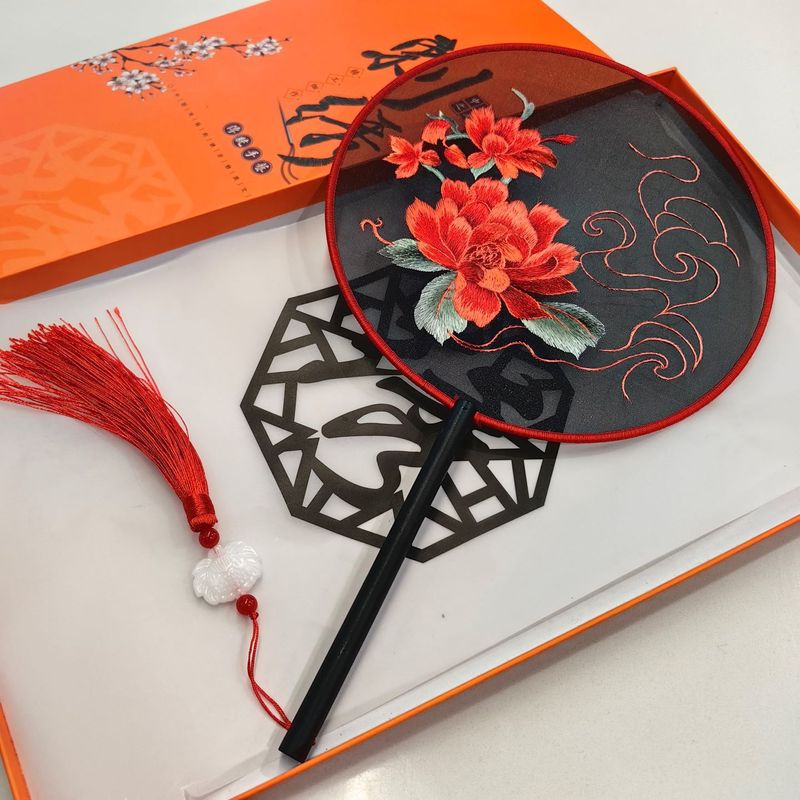両面刺繍団扇古風扇子円扇刺繍扇子両面刺繍団扇蘇刺繍団扇漢服舞踏扇|undefined