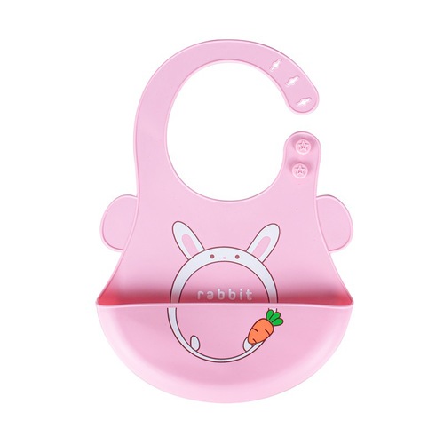 Baby silicone bibs, baby eating bibs, children's waterproof cartoon adjustable saliva pockets, food pockets, no-wash