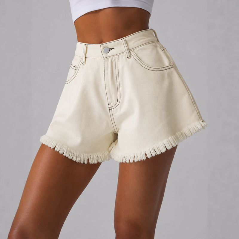 European and American New High-Waisted Fashionable Women's Denim Shorts with a Sense of Design, Raw Edges, Loose and Versatile Jeans European and American New High-Waisted Fashionable Women's Denim Shorts with a Sense of Design, Raw Edges, Loose and Versatile Jeans