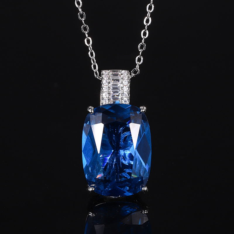 2024 nuevo estilo Zhuang Shengsheng joyería simulación Caibao corindón simple y exquisito collar colgante piedra principal 15*20