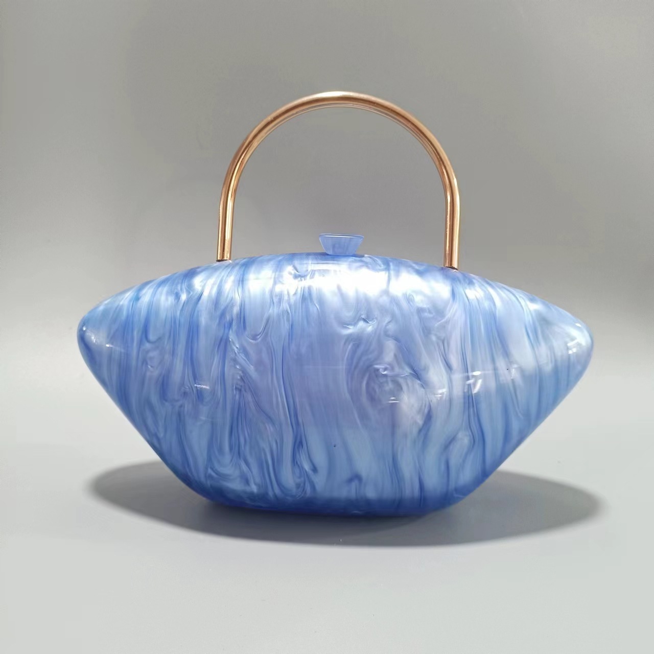 Solid Color Pattern Arylic Solid Color Dumpling Shape Evening Bags