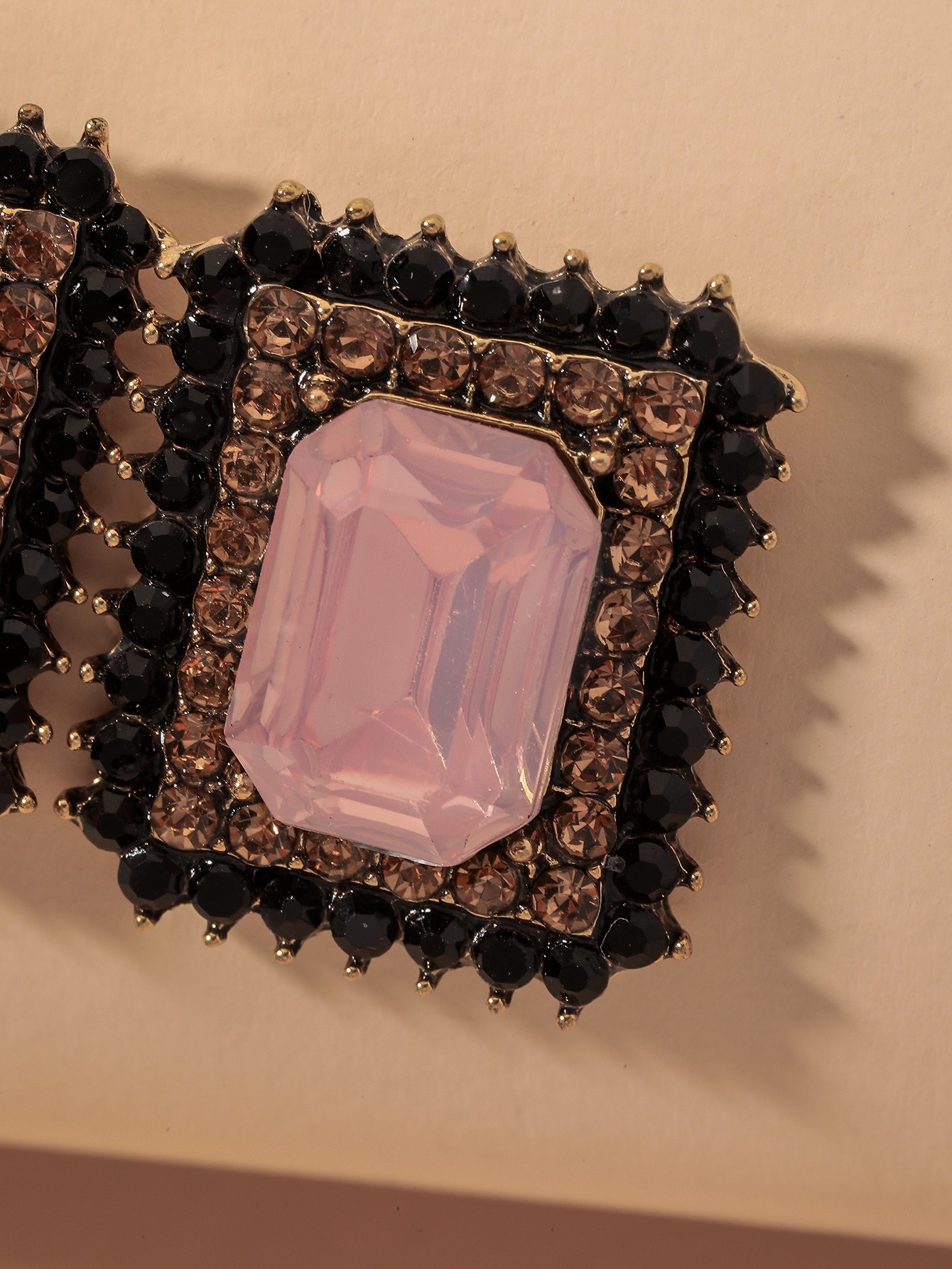 retro square diamond palace style earrings